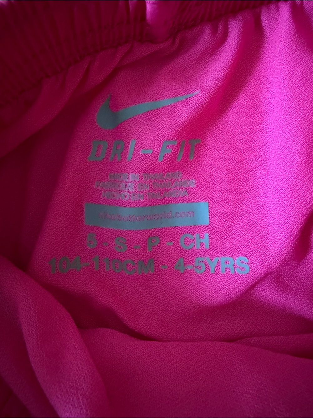 Nike Pink and Black Girls' Athletic Shorts with White Panels - Picture 2 of 3